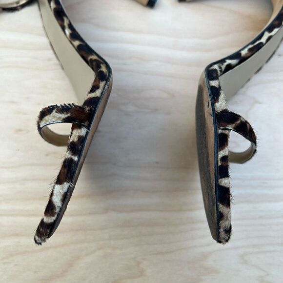 Stuart Weitzman Nudist Heels Sandal Leopard Print Calf Hair womens size 9 - Picture 7 of 12